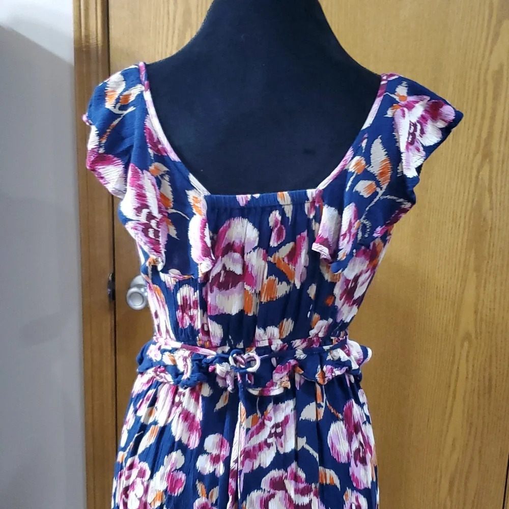 Band of gypsies floral ruffled button down maxi dress - Picture 6 of 10